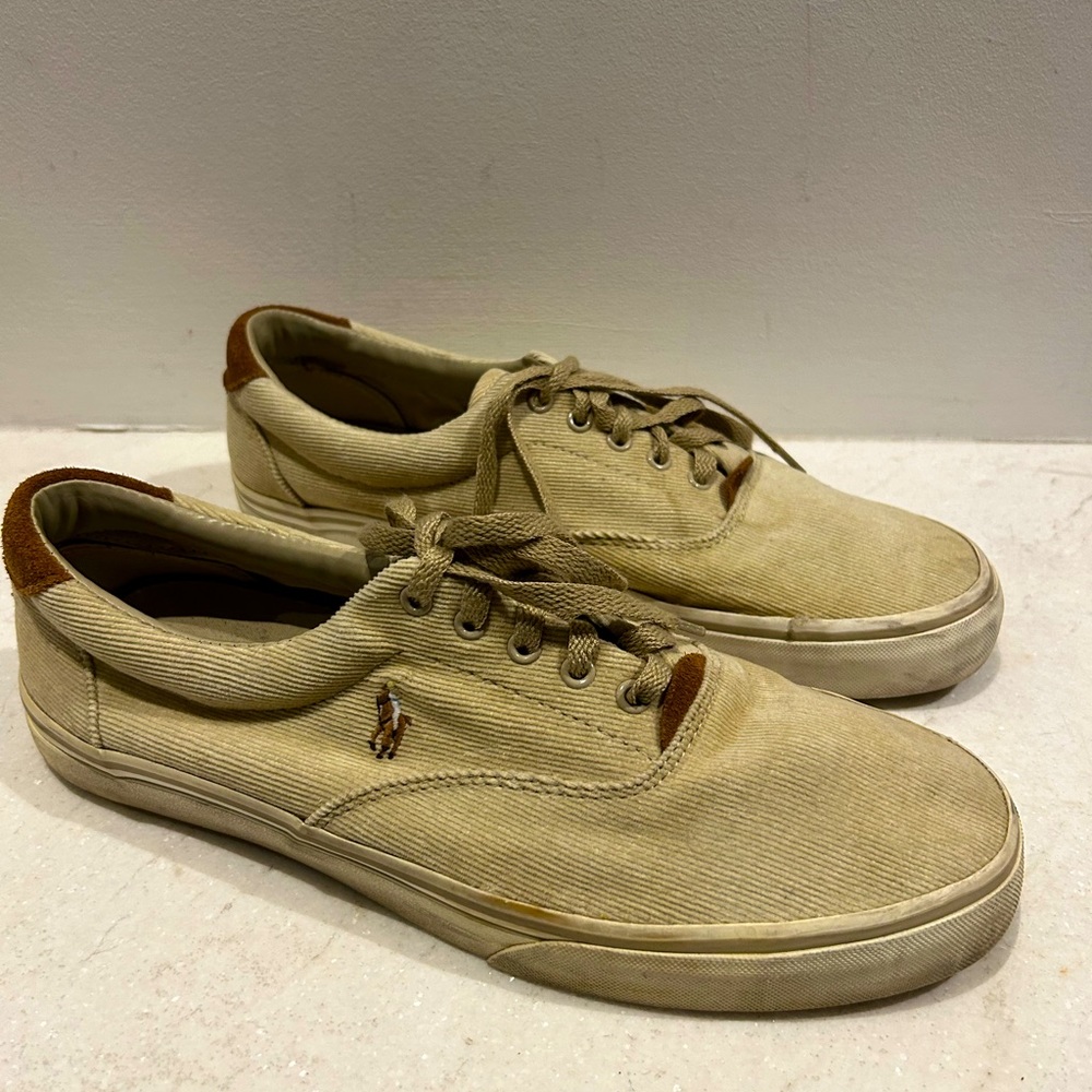 Ralph Lauren polo Thornton corduroy sneakers with suede trim. 11D
